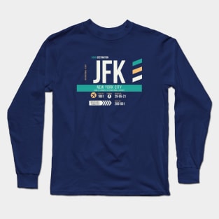 New York City (JFK) Airport Code Baggage Tag Long Sleeve T-Shirt